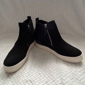 Steve Madden Loxley Wedge High-Top Sneaker -Black Fabric Size 10,0 M